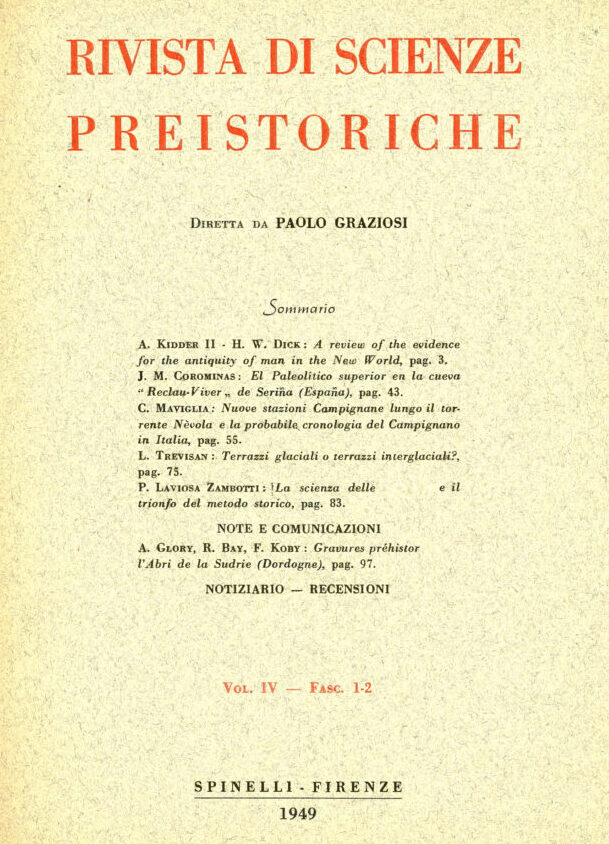 Rivista di Scienze Preistoriche, IV, fasc. 1-2, 1949
