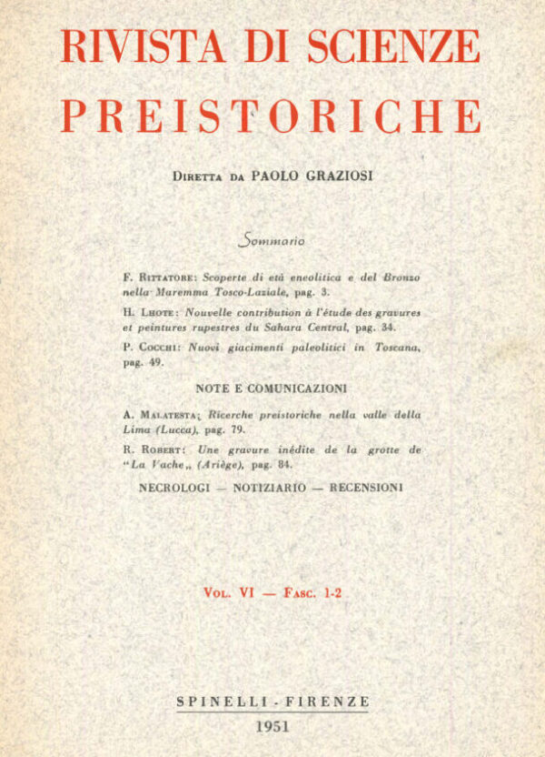 Rivista di Scienze Preistoriche, VI, fasc. 1-2, 1951