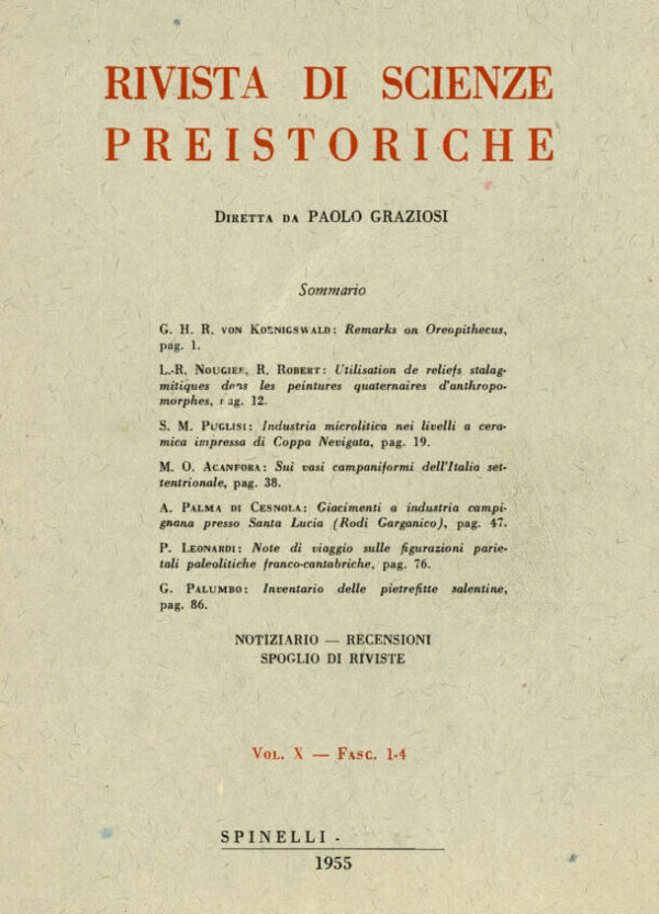 Rivista di Scienze Preistoriche, X, fasc. 1-4, 1955