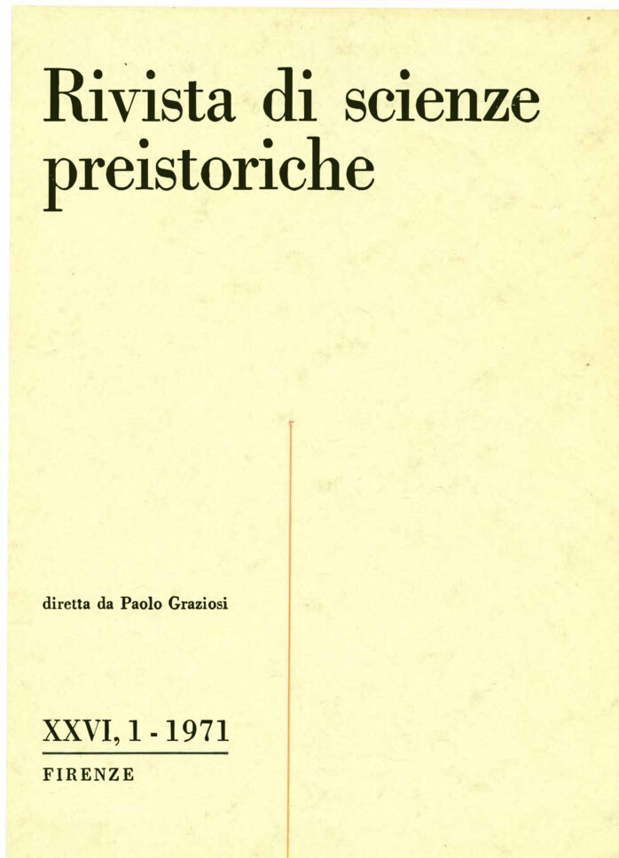 Rivista di Scienze Preistoriche, XXVI, fasc. 1, 1971