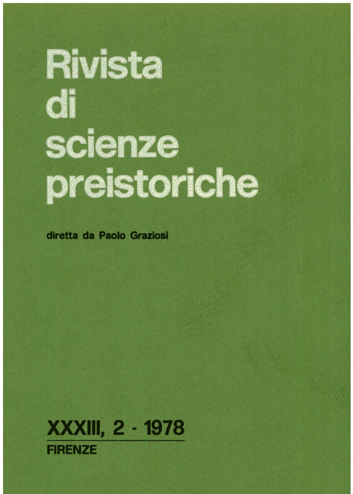 Rivista di Scienze Preistoriche, XXXIII, fasc. 2, 1978