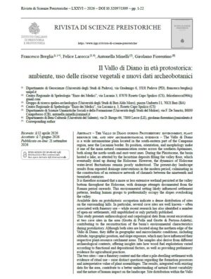 F. Breglia, F. Larocca, A. Minelli, G. Fiorentino - Il Vallo di Diano in età protostorica: ambiente, uso delle risorse vegetali e nuovi dati archeobotanici